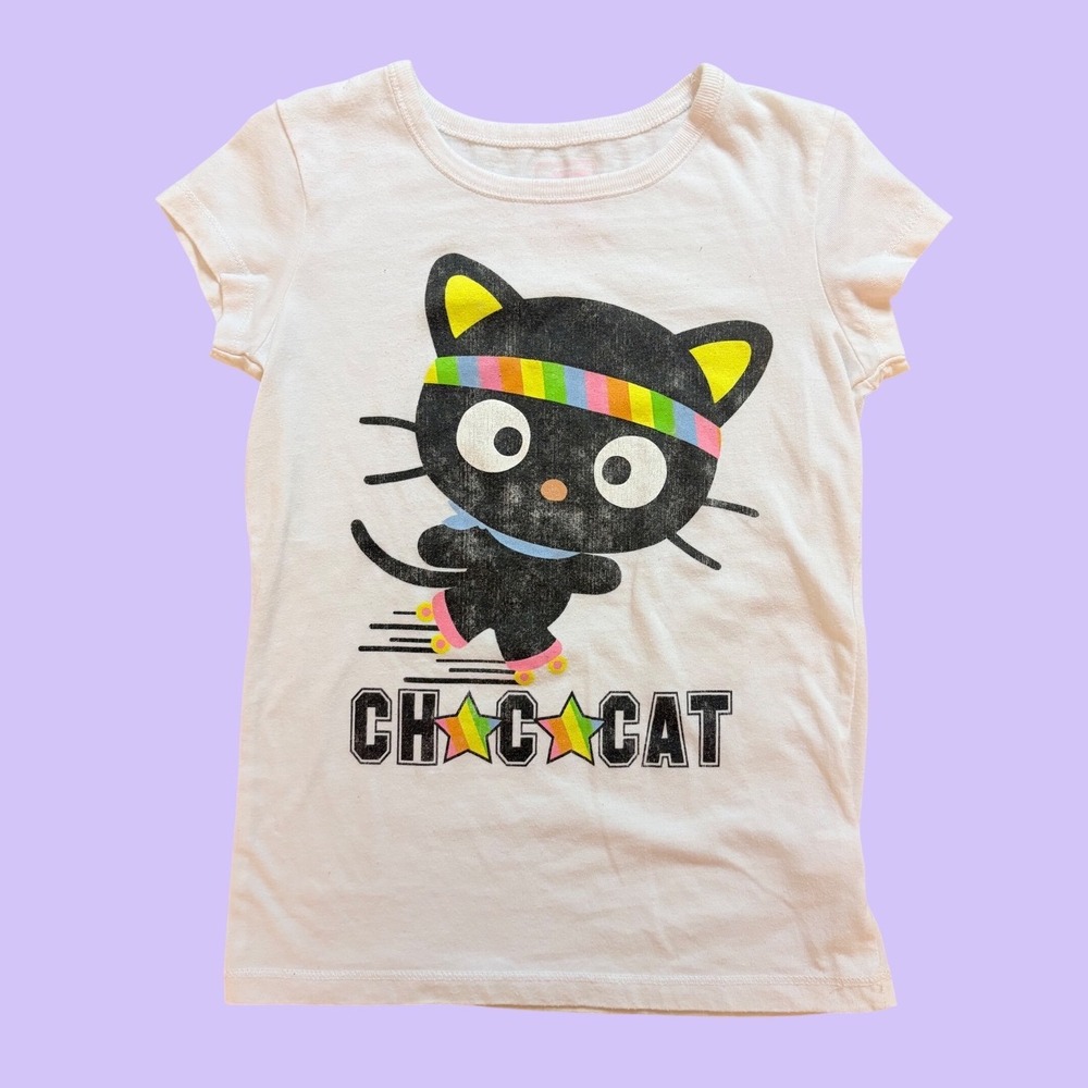 Y2K Sanrio Chococat Roller Skating Graphic Baby Tee Shirt Scene #17